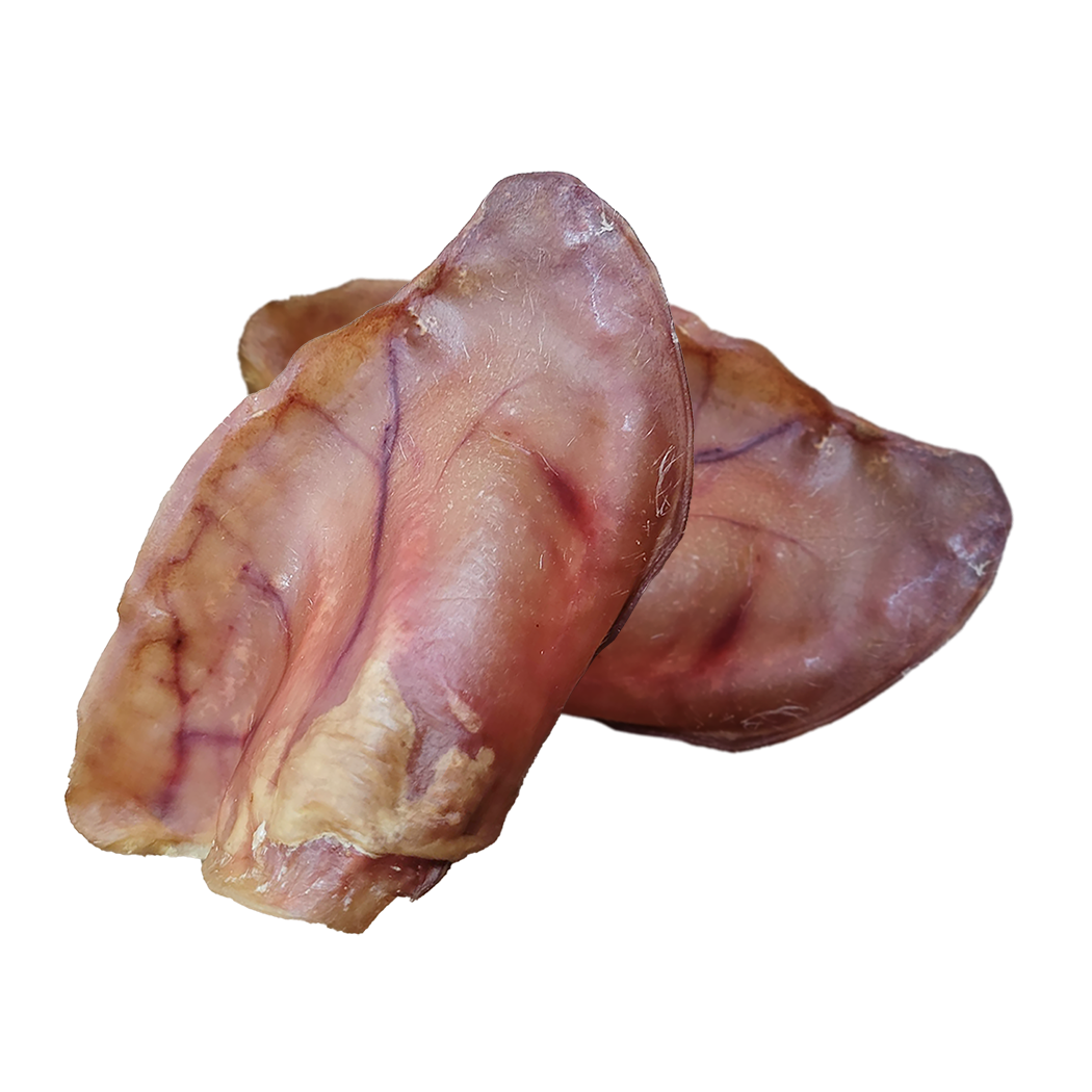 Two Dried Pork Ear Treats for Dogs