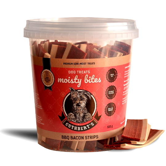 Cuthbert's Moisty Bites BBQ Bacon Strips for Dogs