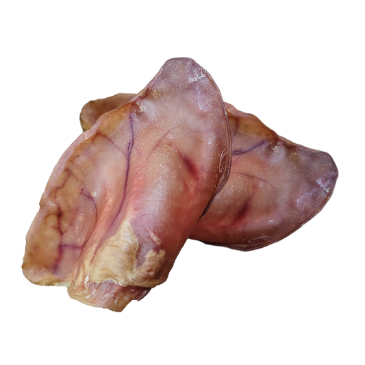 Two Dried Pork Ear Treats for Dogs
