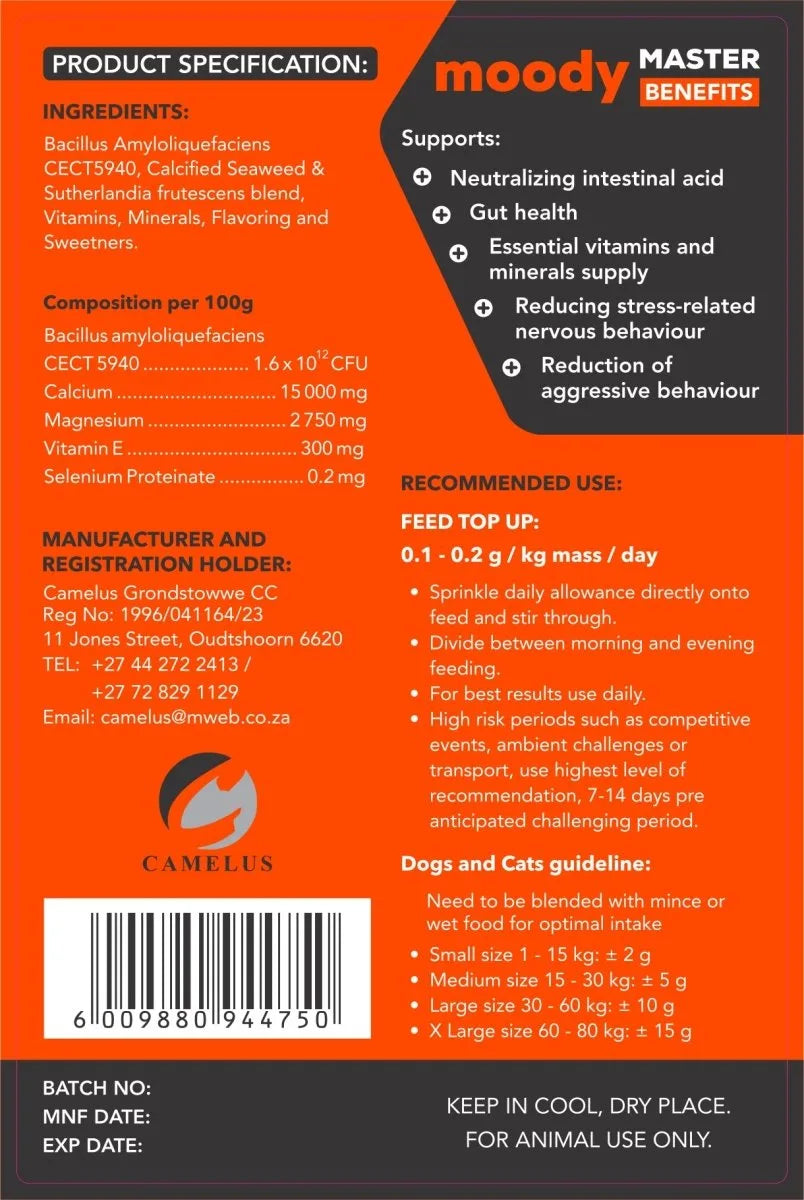 Moody Master Stress, Anxiety & Mood Support for Dogs