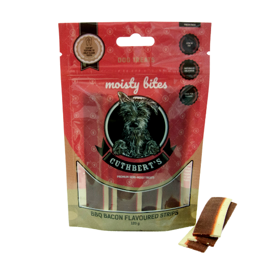 Cuthbert's Moisty Bites BBQ Bacon Strips for Dogs